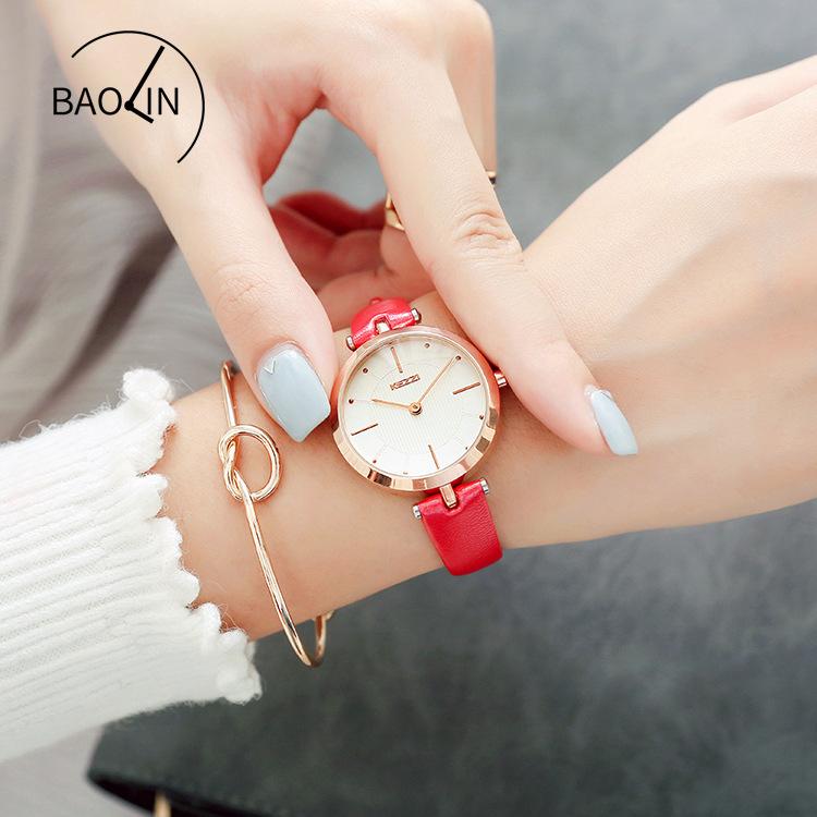 Fashionable Women's Quartz Watch, Elegant Diamond-set Scale, Simple Small Dial Belt Watch
