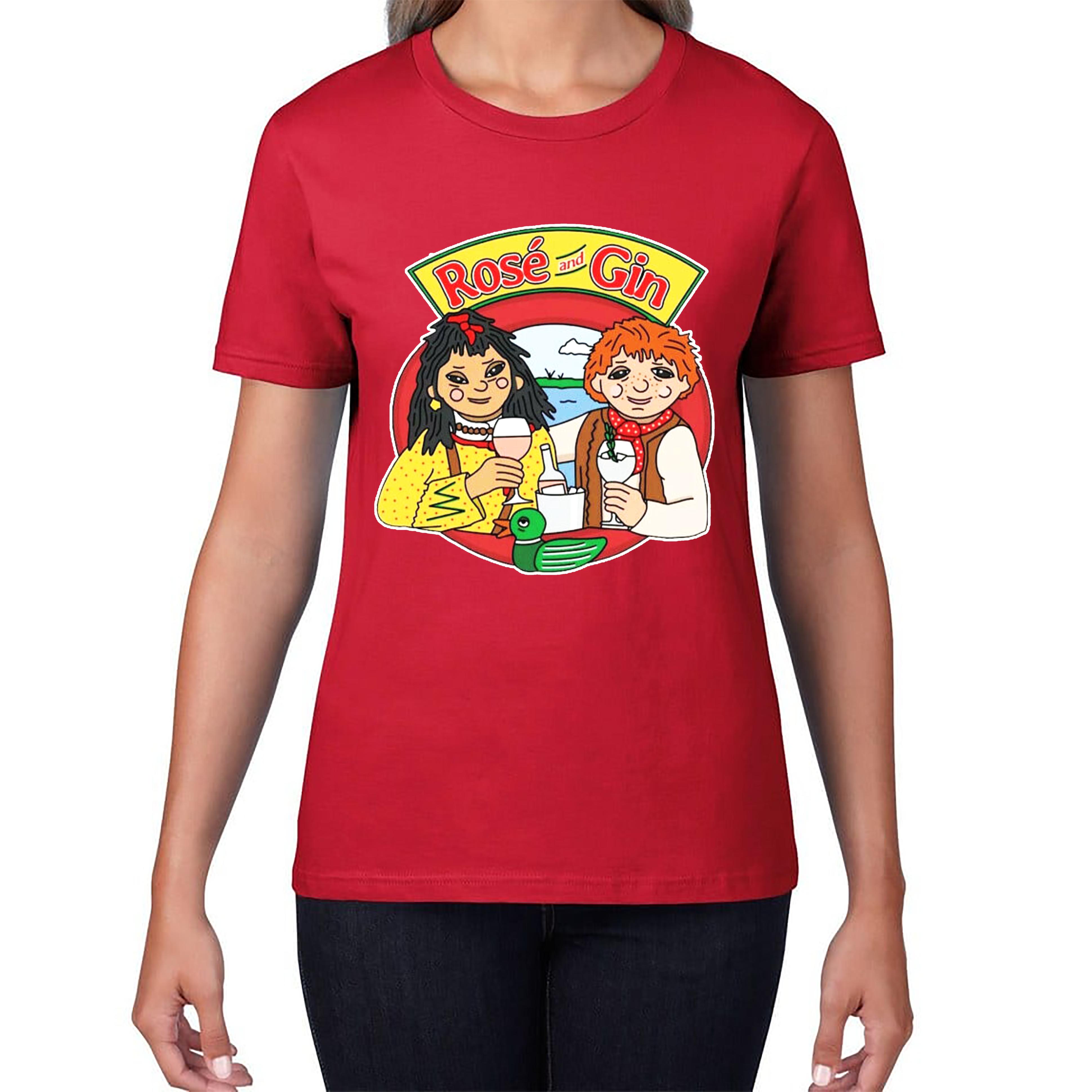 

Rosé and Gin Funny 90 s TV Show Rosie and Jim Boat Wine Ladies T Shirt Mens Tops Tees Unisex S