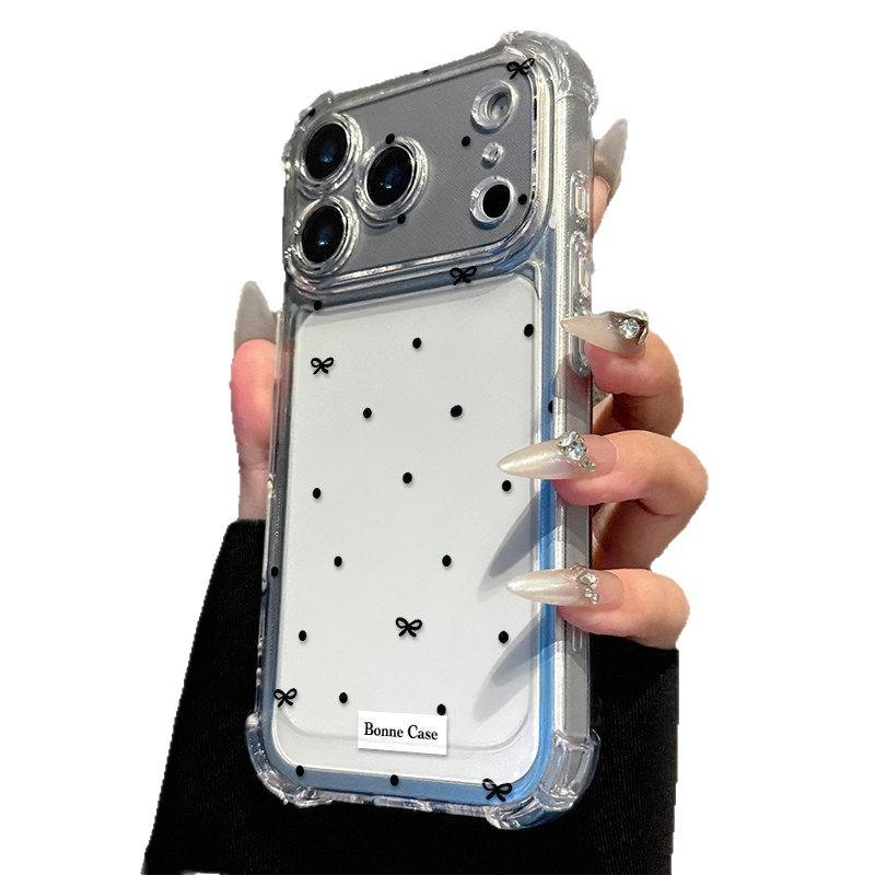 Polka dot bow is suitable for Apple 17 mobile phone case iphone16promax cartoon 15plus14 all-inclusive cartoon