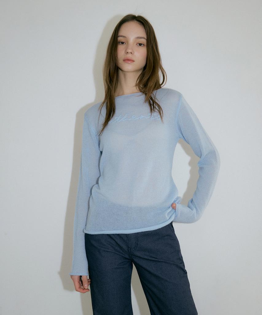 AUTHENTI Handle Embroidery Knit_Blue