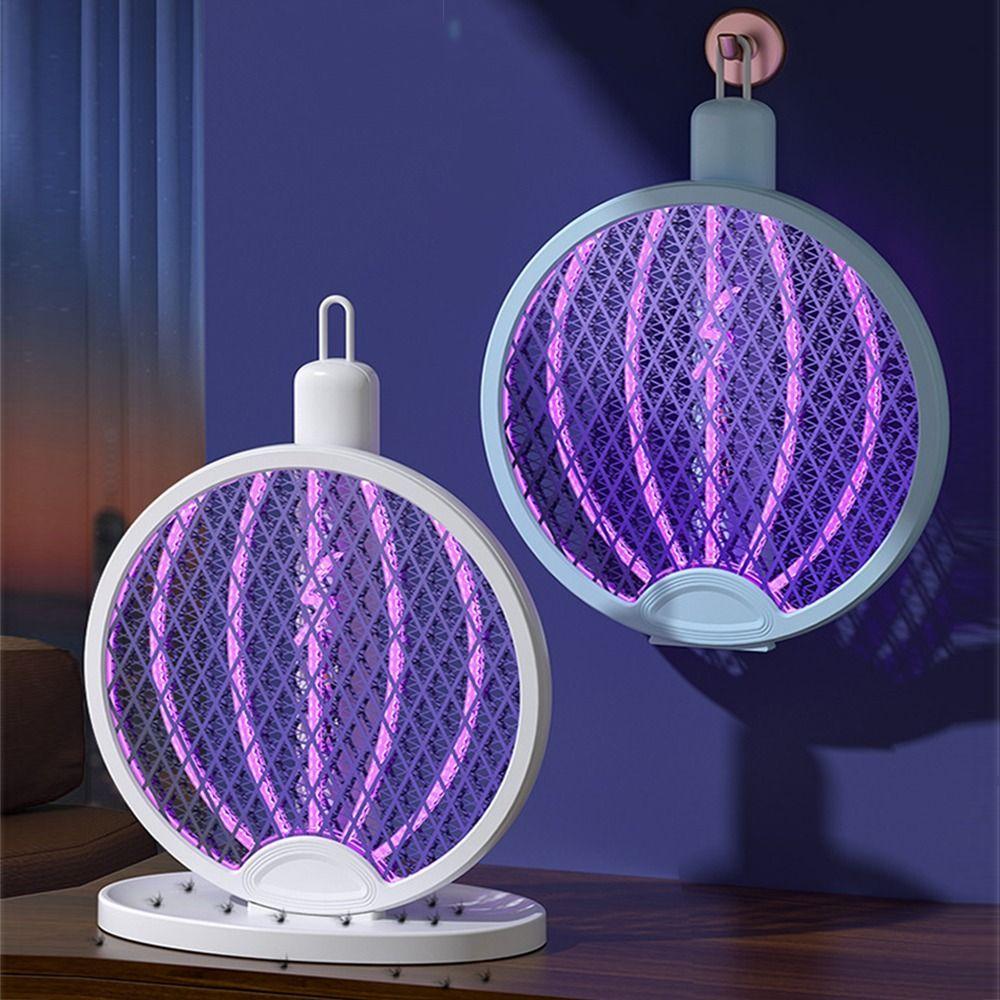 Portable Fly Swatter Trap USB Rechargeable Fly Bug Zapper Electric Mosquito Swatter Dormitory