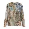 Women's Fashion Casual LongSleeve Print Round Neck Pullover Top Blouse
