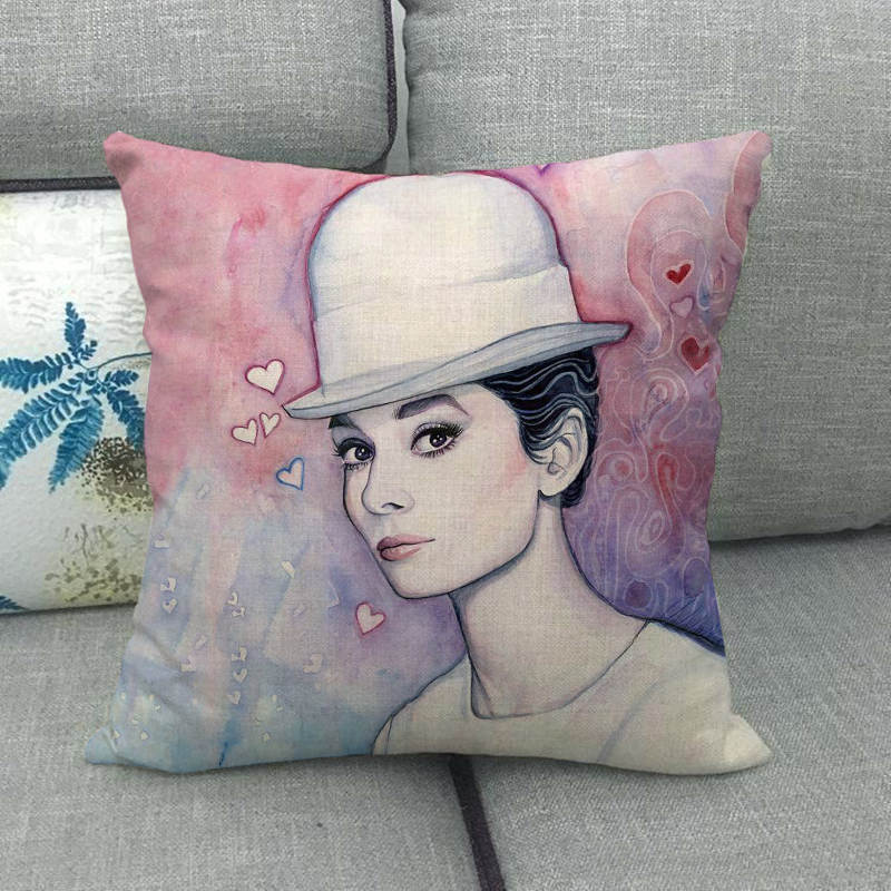 Portrait Oil Painting Of A Celebrity Digital Printing Short Plush Pillow Covers For Car Sofa Office Cushion Cover Home Goods