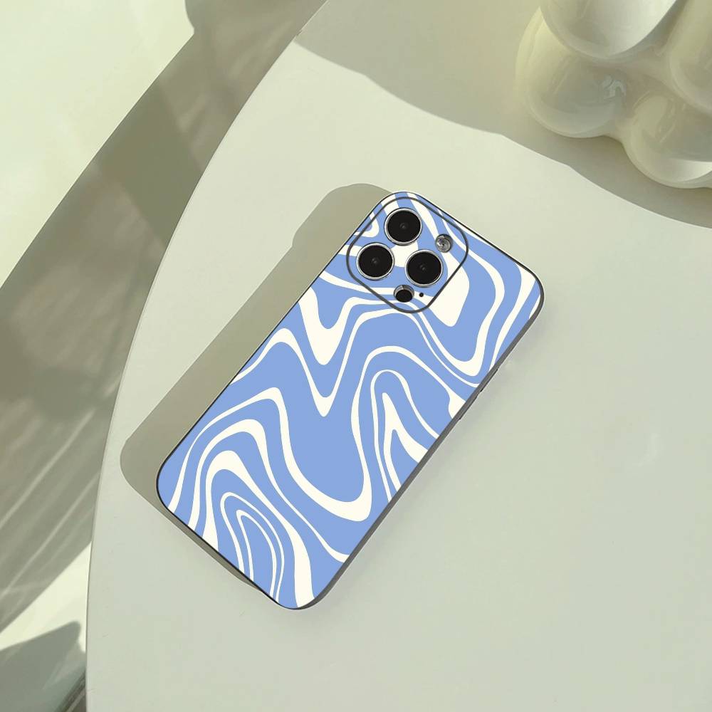 Abstract -FluidWavy Pattern Phone Case For iPhone 17,16,15,14,13,12,11 Pro Max, Lightweight and practical Soft Black Cover