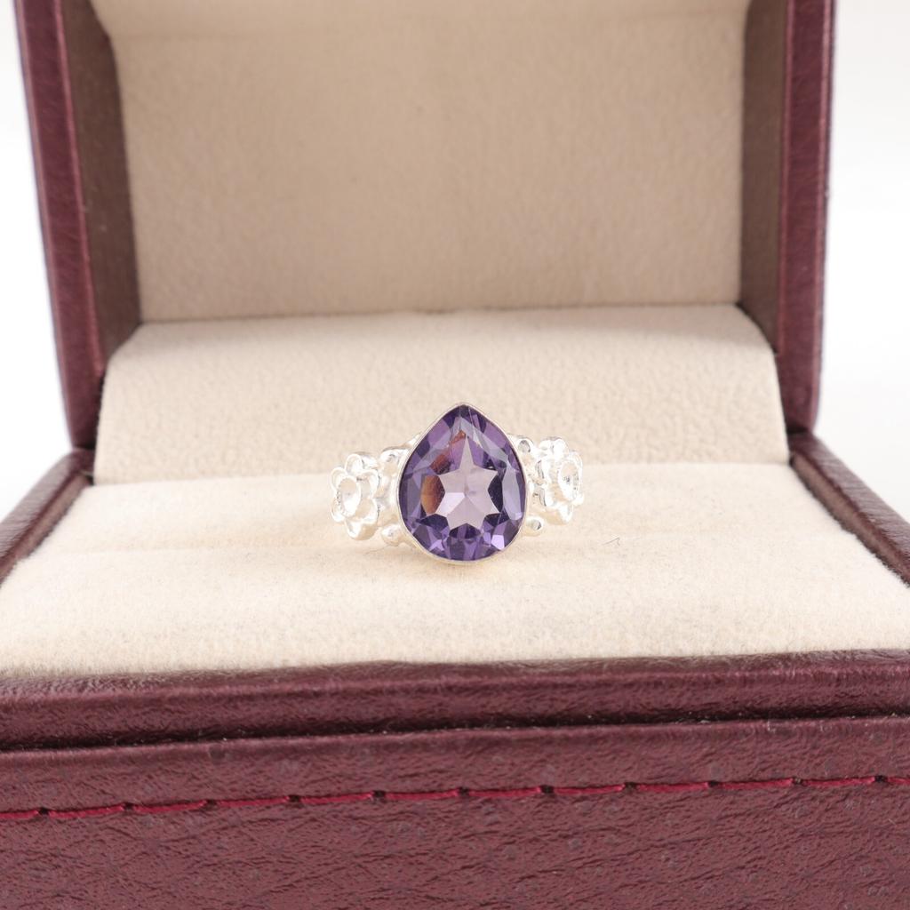 Natural Iolite Ring 925 Sterling Silver Handmade Gemstone Jewelry Wedding Ring RR-59-9