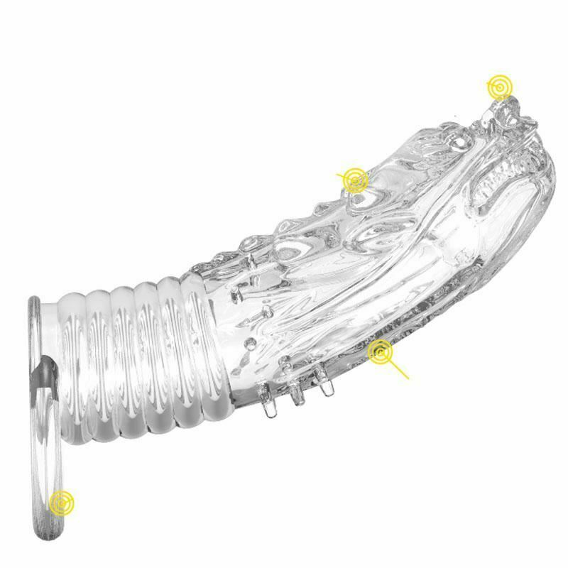 Dragon  Extender Clear Condom  Sleeve Transparent Ring  Extenders & Enlargers