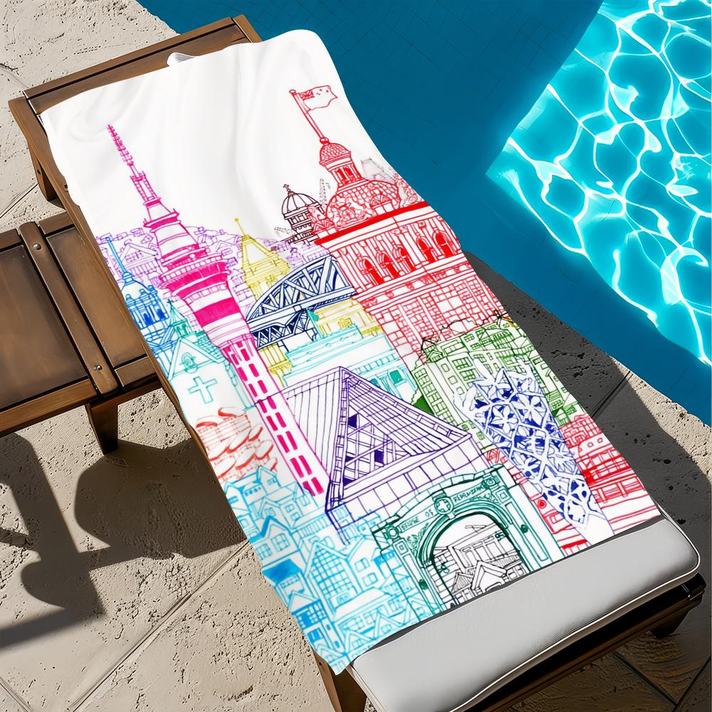 Colorful Linen Building Towel Beach Quick Dry Soft Pool Towels Gift for Travel Gym Shower Camping Sports