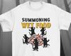 Funny Cat Cult T-shirt: Summoning Wet Food, Cotton Sect Tee