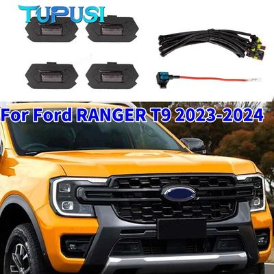 Amber White for Ford Ranger Wildtrack T9 2023 2024 2025 Car Front Grille LED Light Modified Vehicle Daytime Running Lamp