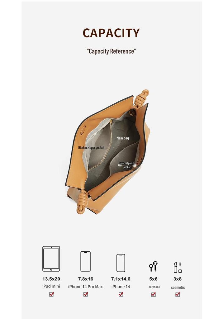 Pleated Cloud Bag: Women's Casual Cowhide Shoulder & Crossbody Bag with Drawstring for Versatile Commuting