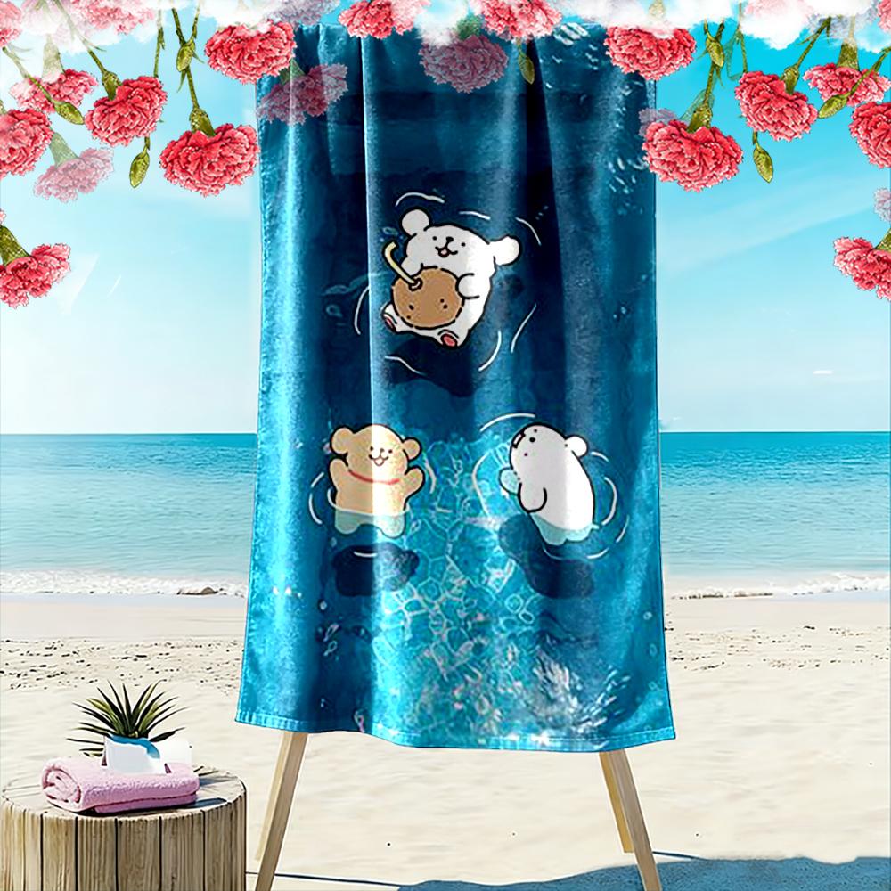 Cute Cartoon Bears Swimming Design Beach towel quick-drying for travel outdoor sports jogging beach and swimming