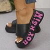 Fashion Letter Printing Wedge Platform Sandals Women Summer Beach Non Slip Thick Sole Slippers Woman Outdoor Fashion EVA Pillow Slides