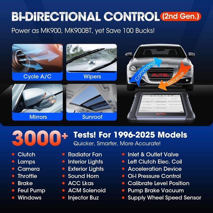 Strumento di Diagnosi - Autel - MK808S - OBD2 - Universale - Reset dei sistemi