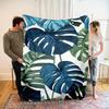 1Pc Banana Leaf Pattern Blanket, Polyester Fabric, Machine Washable, Suitable For Bedroom Living Room Decoration