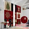 2pcs,2D Plane Printing Curtain Popular Christmas Patchwork Durable Polyester (without Rod) Gifts for Bedroom, Kitchen, Office &