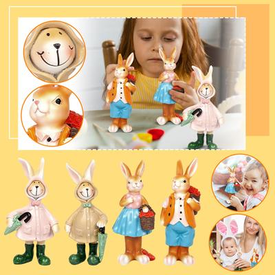 Easter Bunny Cartoon Animal Ornament For Living Room, Outdoor Use In Kindergarten, Scenic Area, , Resin Decoration