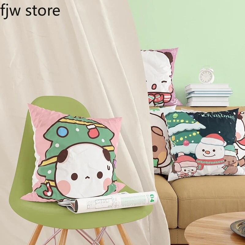 

Christmas and New Year Decorative Pillowcase Cute Red Panda Boob Pillowcase Anime Pillowcase Sofa Cushion Cover Home Decoration