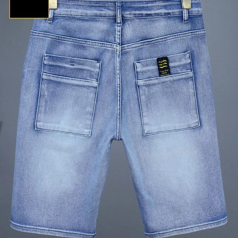 Herren Gerade Lässige Jeans-Shorts Einfarbige Schmale Jeans Bequeme Atmungsaktive Bermuda-Shorts Sommer