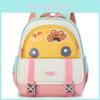 Childrens Cartoon Bear And Eye Printed Kids Backpack With Color Blocked Design For Daily Use