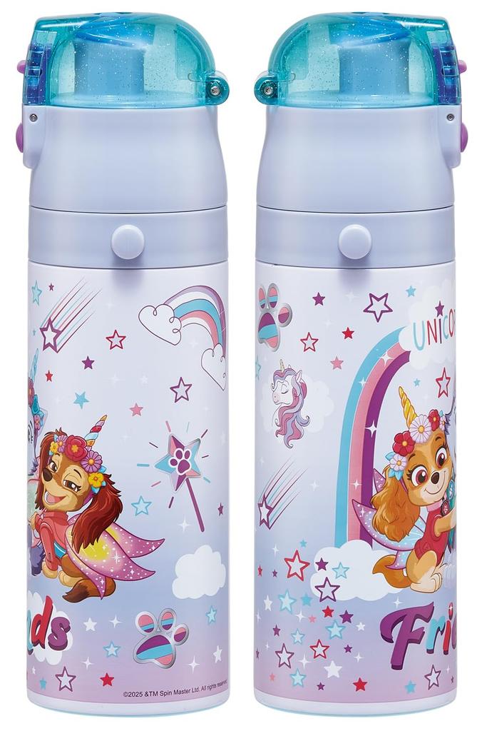 Skater Water Direct Paw Patrol Unicorn Stainless Sports Water Children's Bottle, 470ml, Drinking, Design, Girls', Insulated, Steel, Lightweight,