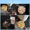 Cute Cookie-shaped Plush Coin Purse Neck Strap Bag For Girls
