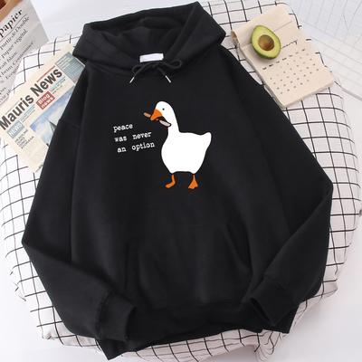 Peace Was Never An Option Printing Hoodies  Funny Hooded Sweatshirt Novelty Oversized Tops Harajuku Hat Rope Hoodie