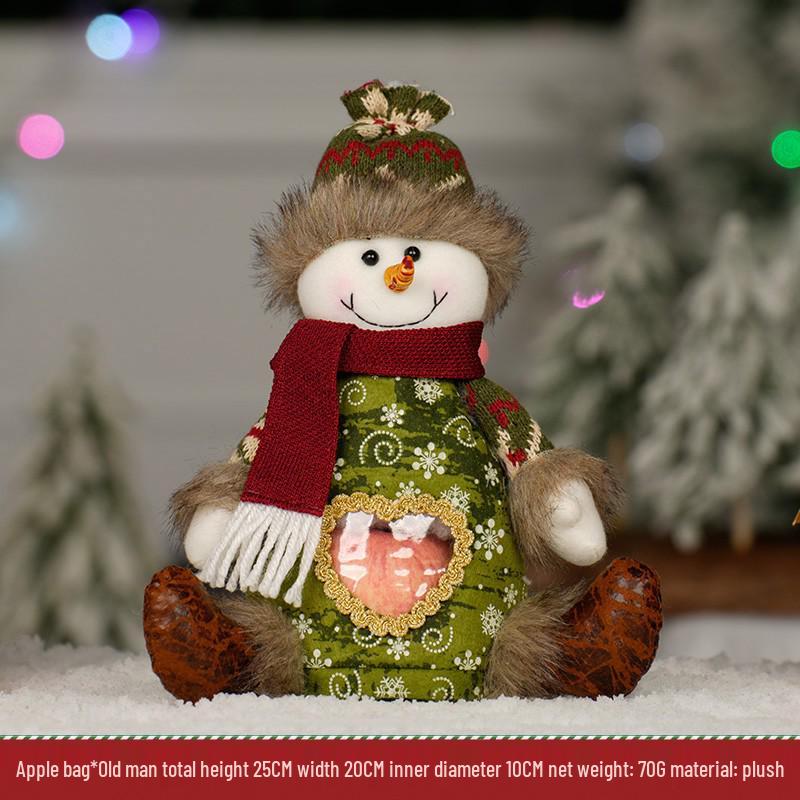 Three-Dimensional Santa Claus Burlap Backpack Candy Bag - Large Christmas Gift Decoration