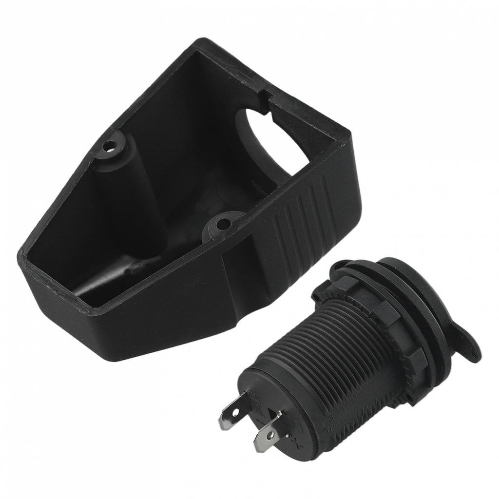 Black Plastic Power Socket 12V 24V for Car Boat Motorcycle Dashboard