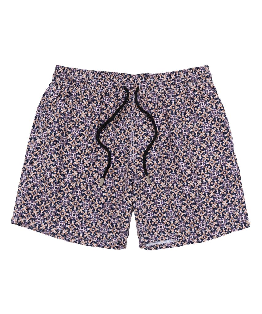 Billalei Classic Tile Pattern Men'S Swim Shorts - Vintage Navy