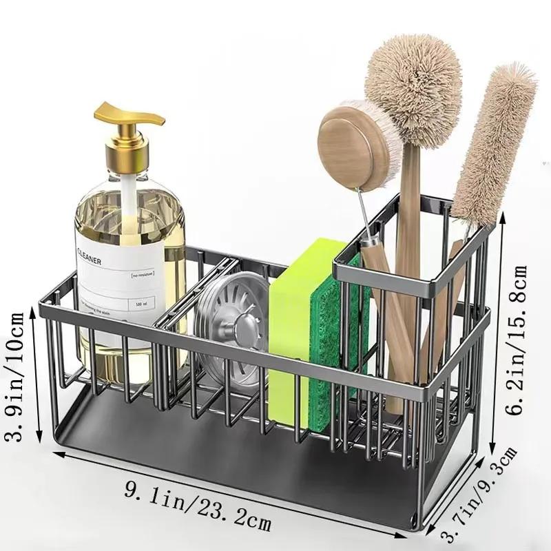 Cloth Rack Kitchen Sponge Drain Rack Sink Countertop Drain Rack Blue Multifunctional Cloth Storage Rack YLE636