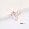 30pcs Umbrella Shape Paper Clip Creative Cute Bookmark Metal Color Cartoon Paper Clips for Planner Office Stationery