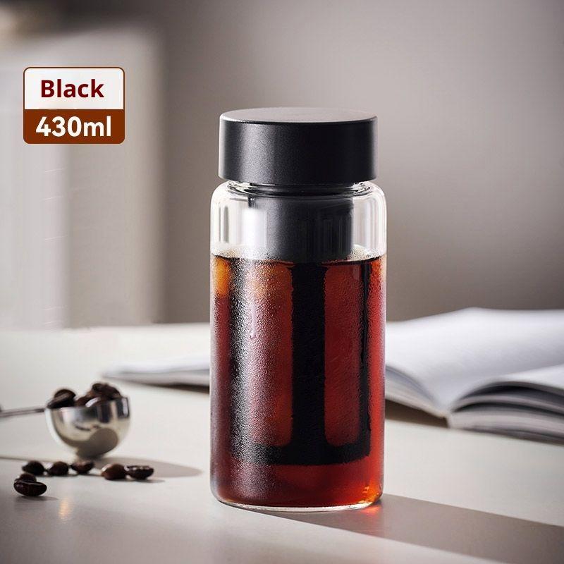 Gianxi Glass Cold Brew Coffee Mug Portable Travel Cold Brew Bottle Glass Cold Brew Cup American Summer Cold Brew Cup Glass Cup