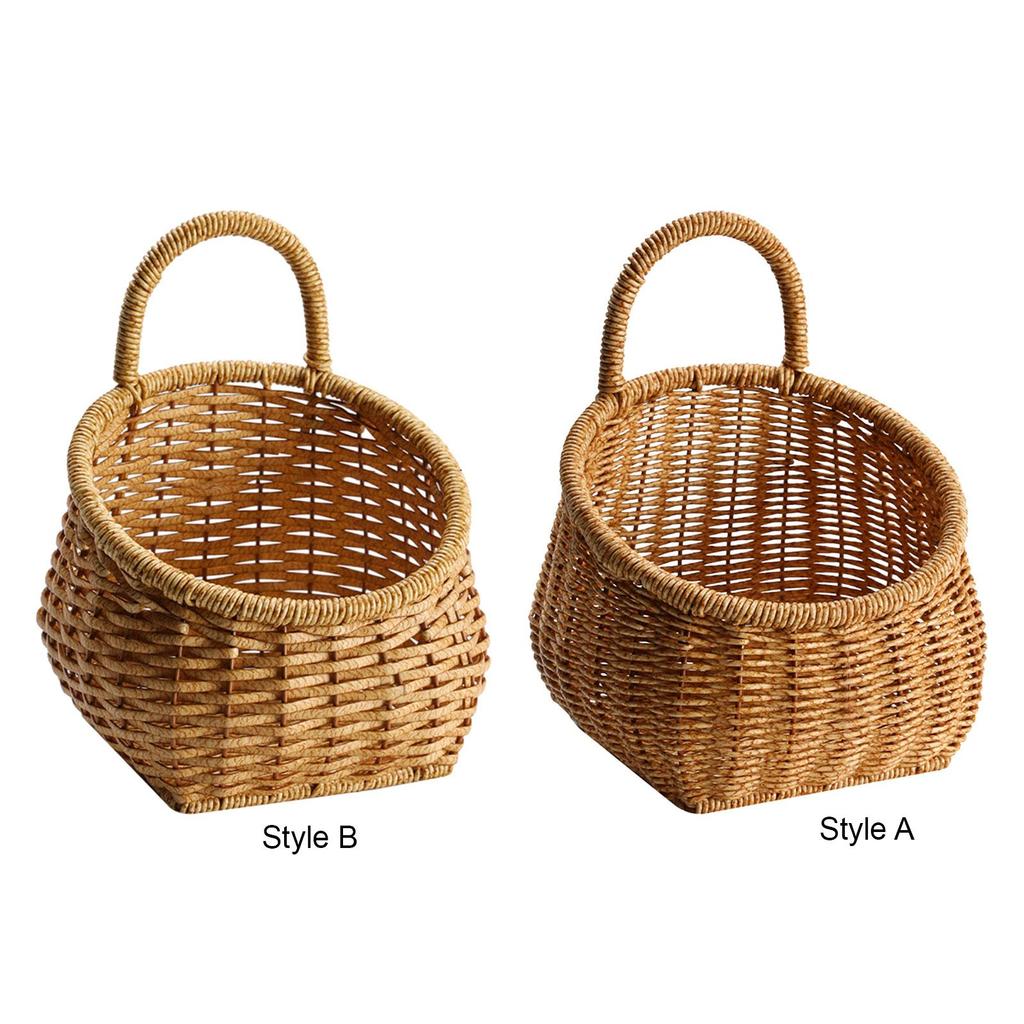 Woven Hanging Baskets Kitchen Storage Basket for Toiletries Sundries Balcony