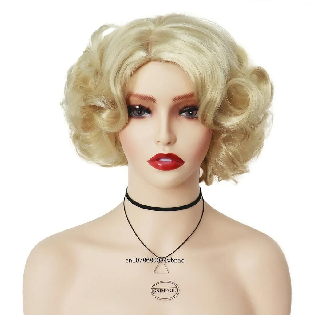 Olivgrüne Perücke für Frauen Synthetische Kurze Große Lockige Perücken Cosplay Halloween Kostümparty Flauschiger Stil Hochtemperaturfaser