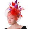 Feather Top Hat Ladies Banquet Top Hat European And American Bride Feather Headdress Mesh Top Hat Linen
