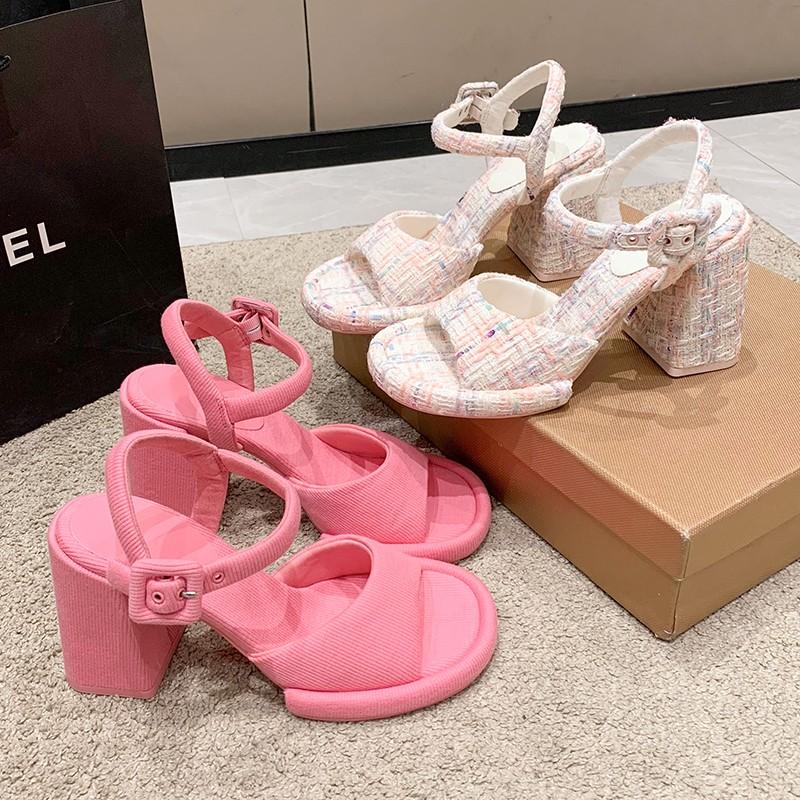 Французский темперамент Туфли на высоком каблуке 2024 Лето Новые Туфли Рыбий Рот Толстый — фото 4