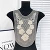 Fashion Mesh Beaded Sequins Embroidery Flower Cloth Sticker Lace Embroidery Placket Collar Wedding Dress Accessories Decal