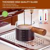 75ML Espresso Measuring Cup Wooden Handle Cup with Scale High Borosilicate Double Mouth Milk Latte Coffee Measure Mug Glass