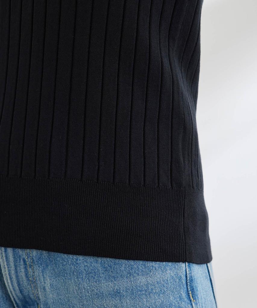 ROPE PICNIC Bio Wide Rib Boat Neck Knit Black Size 38 Women's Pullover, GDM13010, (01),