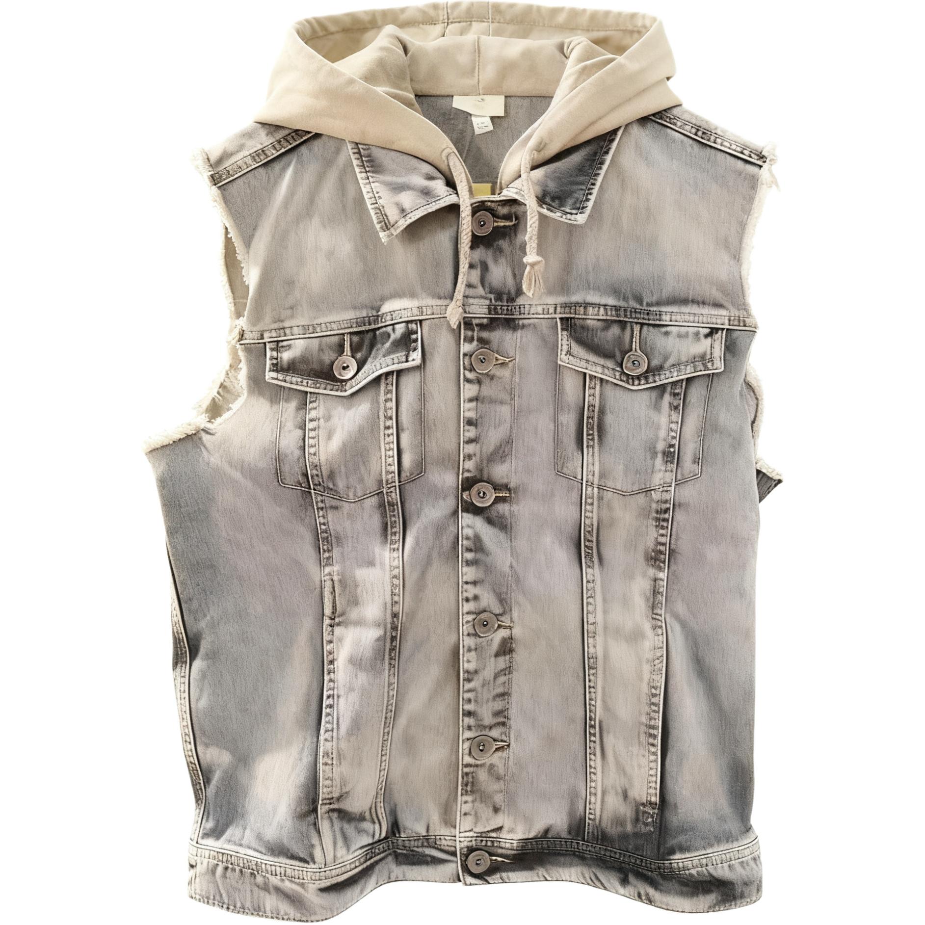 

Adidas Neo Удобный Мягкий Джинсовый Жилет с Капюшоном на Одной Пуговице Мужские Жилеты M32029 2XL