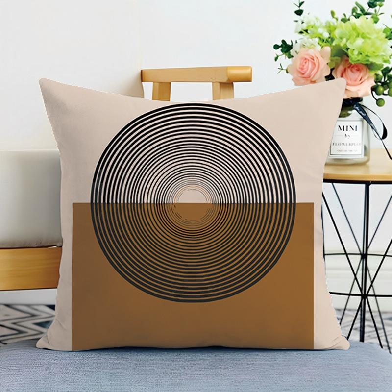 Light Luxury Simple Printed Decorative Pillowcase Bedroom Living Room Square Cushion Pillowcase
