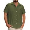 Men's Casual Short-Sleeve Collared Shirt For Spring/Summer