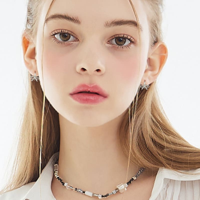 VVV Double Ribbon Mini One-Touch Ring Earrings