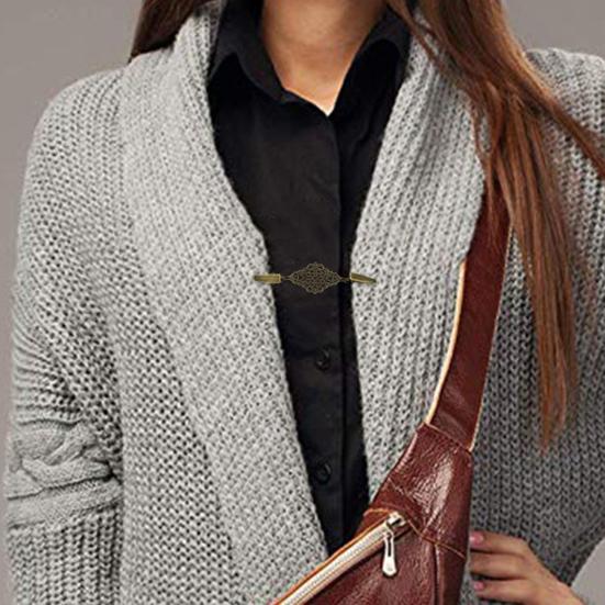 Kragenclip, robust, rostbeständig, Antikmuster, Vintage-Kragenclip für Pullover