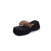 Krazing Pot Natural Skin Horsehair Handmade Summer Size 40 High Quality Slip On French Chic Flat Platform Flip Flops Women Peep Toe Sandals
