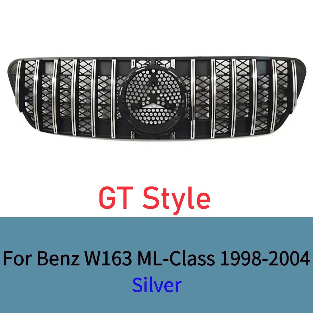 For Mercedes W163 ML320 ML350 ML270 ML400 ML430 1998-2004 Diamond GT Style Front Bumper Grille Plastic Mesh Racing Grill Cover