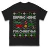 Santa Tractor Driving Home For Christmas Tshirt Funny Farmer Tractor Xmas Tee