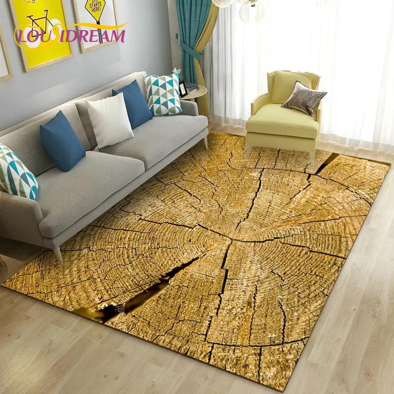 3D Ahşap Tahıl Desen Alan Kilim, Oturma Yatak Odası Kanepe Paspas Mutfak Dekorasyon için Halı Halı, Çocuk Kaymaz Zemin Mat Oyna