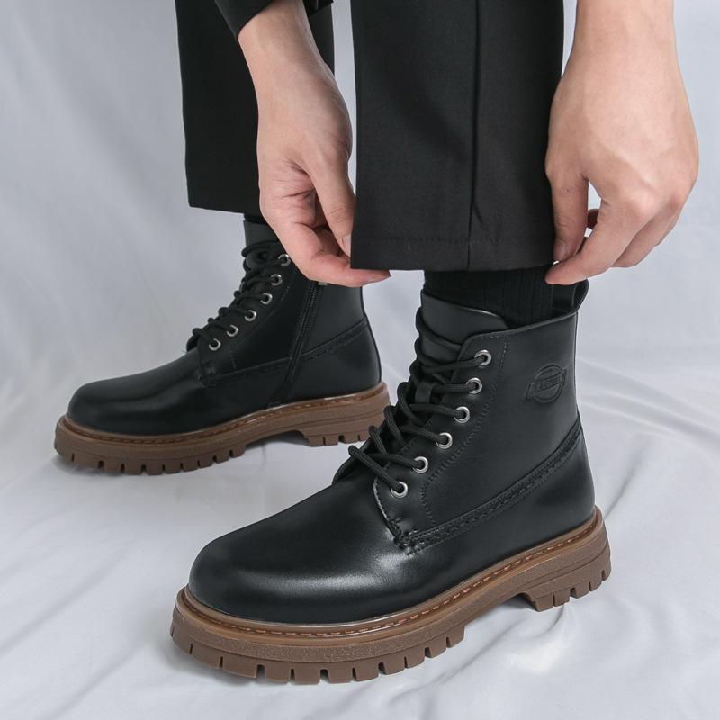Men's leather boots large size foreign trade new Martin boots fashion trend British style retro men's short boots