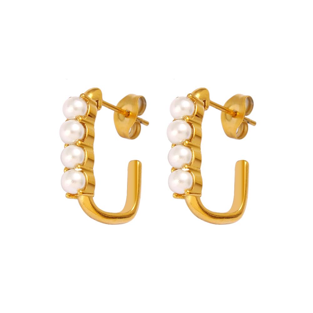 316 Stainless Steel Retro 18K Gold Plated Earring Posts - European & American Style